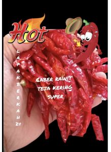 ( 1kg ) CABE RAWIT TEJA CAPLAK KERING IMFOR INDIA KUALITAS SUPER MERAH SUPER PEDAS