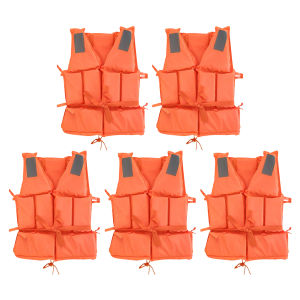 Winnereco 5 PCS Adult Life Vest With Whistle Life Jacket Swimming Drifting Vest for Boating Swimming Watersports
