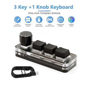 USB Macro Mechanical Keyboard 3 Keys 1 Knob RGB Mini Gaming Custom Switch Programming Knob Portable Keypads For Photoshop