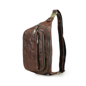 CONTACTS Genuine Leather Men Waist Bags High Quality Waist Packs Phone Pocket Male Chest Shoulder Bags Men Travel Bags