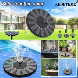 KEBETEME 13/16cm Solar Fountain Pump 6 Nozzles Floating Solar Panel Solar Fountain Pump Bird Baths Garden Outdoor Water Pool Pond Decor