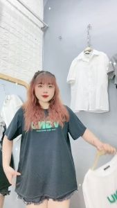 Áo thun bigsize nữ tay ngắn chất vải cotton in chữ basic 2 màu cơ bản dễ phối đồ A59