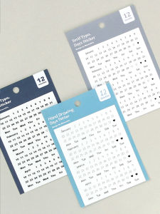 South Korea Wannathis Minimalist Month Date Number Transparent Sticker Diary Journal Book DIY Decoration Tag Note