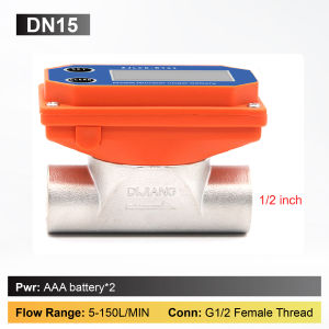 Electronic Digital Flow Meter SUS-BT01 Stainless Steel Battery Powered Liquid Water Sensor Inline Turbine Flow Sensor