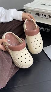 รองเท้าหัวโตผญ รองเท้าแฟชั่นส้นตึกผู้หญิง  ลําลอง EVA พื้นหนา 6เซน น้ำหนักเบา ระบายอากาศได้ดีเเละพื้นนุ่มมาก (สินค้าพร้อมจัดส่ง)