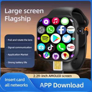 VP29 Smart Watch 4G Android 256GB Storage 4G/5G LTE Sim Card GPS WIFI 2.29 inch 490*580 Amoled NEW Smartwatch Rotary Camera