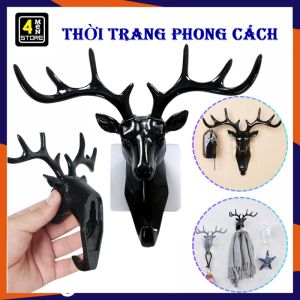 Móc Dán Tường Sừng Hươu Treo Quần Áo Chìa Khóa Trang Trí Decor Cao Cấp - Giá Đỡ Trang Sức Tuần Lộc Thiết Kế Sang Trọng Đẹp Mắt - Móc Treo Đồ Đa Năng
