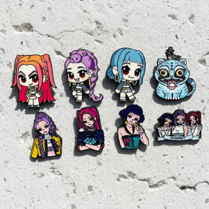 8pcs Animated Film Enamel Pins Cartoon Brooch Badges for Backpack KPOP Demon Hunter Cosplay Fashion Jewelry Accessories Gift Set