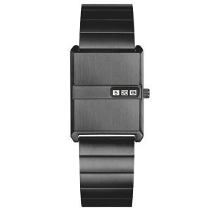 PINTIME | Square Sports Watch for Men Silver Stainless Steel Strap Luxury Brand New in Mens Watches High Quality Gifts Quartz Watch