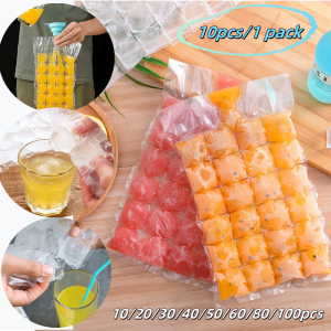 10-100pcs 10pcs/Pack Disposable Ice-Making Bags Transparent Portable Self-Styled Summer Bar Kitchen Camp Drinking Ice Cube Mold