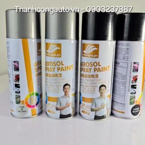 Sơn XỊT chịu nhiệt cao cấp HAOSHUN 450ML (ĐEN BLACK 1200 & BẠC SILVER 1300 ) chuyên cho sơn pô máy xe máy ô tô. lOẠI TỐT