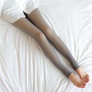 COZOK | Quần Legging Giữ Nhiệt Nữ Cỡ Lớn Chất Liệu Nhung Dày Dặn Ấm Áp Tất Trong Suốt Kiểu Dáng Thường Ngày Cạp Cao Dài Đến Mắt Cá Chân