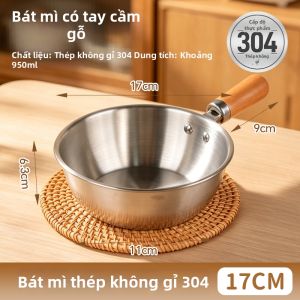 TAFUMAN | Nồi Súp Tay Cầm Gỗ Inox 304 Dày
