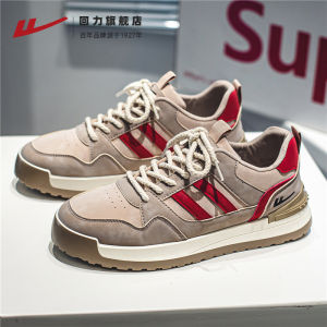 Warrior Mens Shoes 2025 Autumn New Style Sport Shoes Versatile Casual Dad Shoes Trendy Dequan Shoes round Toe Fabric Lined