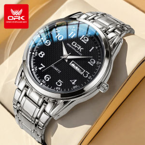 OPK Original Quartzนาฬิกาผู้ชายญี่ปุ่นขายใหม่2025สแตนเลสแฟชั่นนาฬิกากันน้ำแบบDual Display Luminous Casual