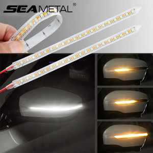 Car Rearview Mirror Streamer LED Daytime Running Light Strip Flowing Turn Signal Lamp Amber Motorcycle Indicator Lamp 12V