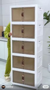 Cabinet Drawer Flip Top Storage Box Plastic Wardrobe For Baby Toy Clothes Home Organizer Kitchen cabinet pantry storage rack multifunction 5 layer with cover food dish shelf plate organizer