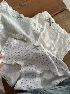 Pure Cotton mid Waist Briefs Floral Print Underwear Youth Girls Triangle Panties Comfortable Breathable Antibacterial Inner Crotch