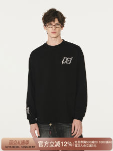 Fornines Pure Cotton Long Sleeve T-Shirt Mens Loose Fit Embroidered Casual Basic Shirt American Style Spring Autumn Wear