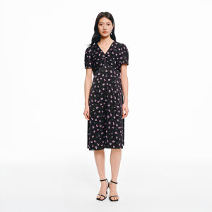 Koradior | Vintage Hong Kong Style Romantic Silk Floral Dress