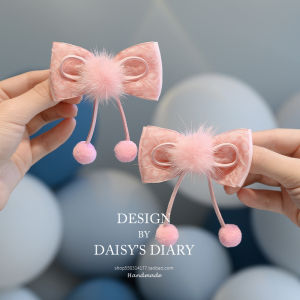 South Korea Hair Ball Bows a Pair of Hairclips Kids Cute Hairpin Headdress Girl Princess Hairpin Little Girl Clip Hair Accessories