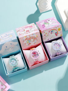 Childrens Glowing Watch Cartoon Dog Cat Design Boy Girl Kindergarten Primary School Students Wristwatch Cute Style Silicone Band