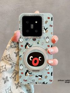Ốp Lưng Điện Thoại Hình Chú Pingu Penguin Dễ Thương Có Chân Đế 360 Độ Từ Tính Bảo Vệ Cho Xiaomi 15 pro 14 Ultra 14 pro