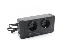Bộ Chuyển Đổi Điện Ô Tô Đa Năng 200W Chuyển Đổi Điện Áp Từ 12V DC Sang 220V AC Có Hai Ổ Cắm Điện Và Bốn Cổng USB Cho Xe Cộ
