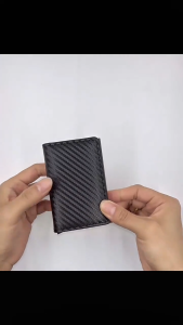 กระเป๋าบัตรกันขโมยข้อมูล สไตล์มินิมอล สำหรับผู้ชาย โมยวัสดุ PU กระเป๋าสตางค์ RFID card holder pop