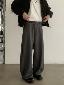 Inknotts Vintage Lazy High-End Feeling Knife Edge Wide Leg Casual Trousers Men Women Loose Straight Casual Fashion Brand