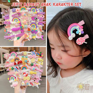 TAIYO Jepit Rambut Anak Perempuan Karakter Korea Set 14 pcs Aksesoris Fashion Motif Kartun