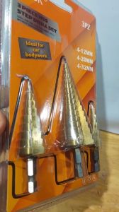 Mũi khoan tháp chuôi lục giác tuỳ chọn kích thước 4-124-204-32  Chất liệu HSS 4241 phủ Titanium gia cường giảm nhiệt ma sát Khoan được gỗ nhựa nhôm đồng sắt đến inox Chuôi lục giác H1/4 phù hợp với rất nhiều loại máy khoan phổ biến- Cửa Hàng Nam