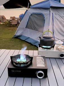 Outdoor camping triple-head windproof powerful stove portable gas stove dual-purpose canister stove picnic gas stove magnetic stove