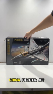 China Fighter Jet J-10C 820pcs 1:40 Aeroplane Plane Airplane Aircraft Military Battle Building Blocks Toys for Boys Kids