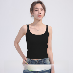 MiiOW | เสื้อกั๊กสายเดี่ยวสีพื้นสำหรับผู้หญิง MiiOW Cat Person ฤดูใบไม้ผลิและฤดูร้อน 2025 ทรงสลิมฟิต ผ้าผสมไนลอนและยืดหยุ่น