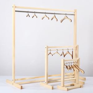 Pet Clothes Rack Wooden Free-Standing Storage Organizer for Dogs And Cats Small Clothes Drying And Storage Closet Hanger