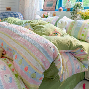 MANCAI | Extra Soft Water Washed Bubble Cotton Bedding Cartoon Cute