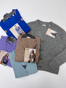 Soft Wool Blend Cardigan V-Neck Long Sleeve Loose Womens Knitted Sweater Coat Warm Skin-Friendly Comfortable Outerwear