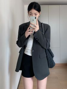 YUFUQING | Elegant Grey Suit Jacket Women Loose Lazy Style Casual Fashionable Small Western Clothes Korean Version Online Exclusive