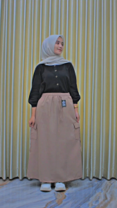 Rok Cargo Twill // Bawahan Wanita Kekinian