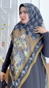 BISA COD! Hijab Instan Syari Motif Printing-1 Bahan Ceruti Babydoll Premium By Ory AjeZas Collection