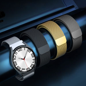 Strap for Samsung Galaxy Watch 7/6/5/4/FE 40mm 44mm/6 Classic 43mm 47mm/5 Pro 45mm/Galaxy Watch 4 Classic 42mm 46mm Metal Mesh Band