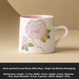 YOGEHOME | Hand-painted Ceramic Mug with Lid Single Cup