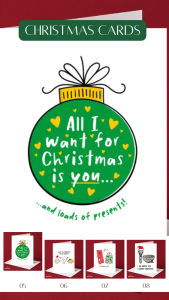 Funny Christmas Card - Teas the Season | Kawaii Green Teapot Holly | A6