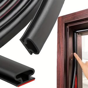3/6M NEW Soundproofing Weather Stripping Rubber D-Shape Door Seal Strip Windproof Self-adhesive Door Frame Insulation Household