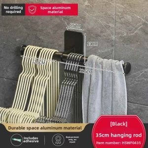 Wall-Mounted Multifunctional No-Drilling Clothing Rack