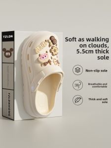 Womens Thick Bottom Sandals Summer Outdoor Wear 2025 New EVA Anti-Slip Anti-Odor Beach Walking Slippers Summer