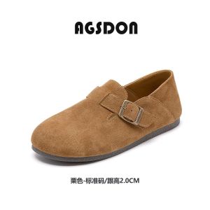 Agsdon Womens Slip-On Soft-Soled Casual Shoes Spring Summer Two-Way Wear Flat Bottom Mom Shoes Easy to Wear And Comfortable