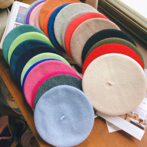 Hat Female Autumn and Winter Berets Woolen British Retro Literary Simplicity Painter Cap Sweet All-Matching Korean Style Fashion Hat