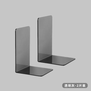 Minimalist Transparent Frosted Black L-Shaped Desk Book Stand Ins Style Acrylic Student Desktop Creative Storage Book End Baffle